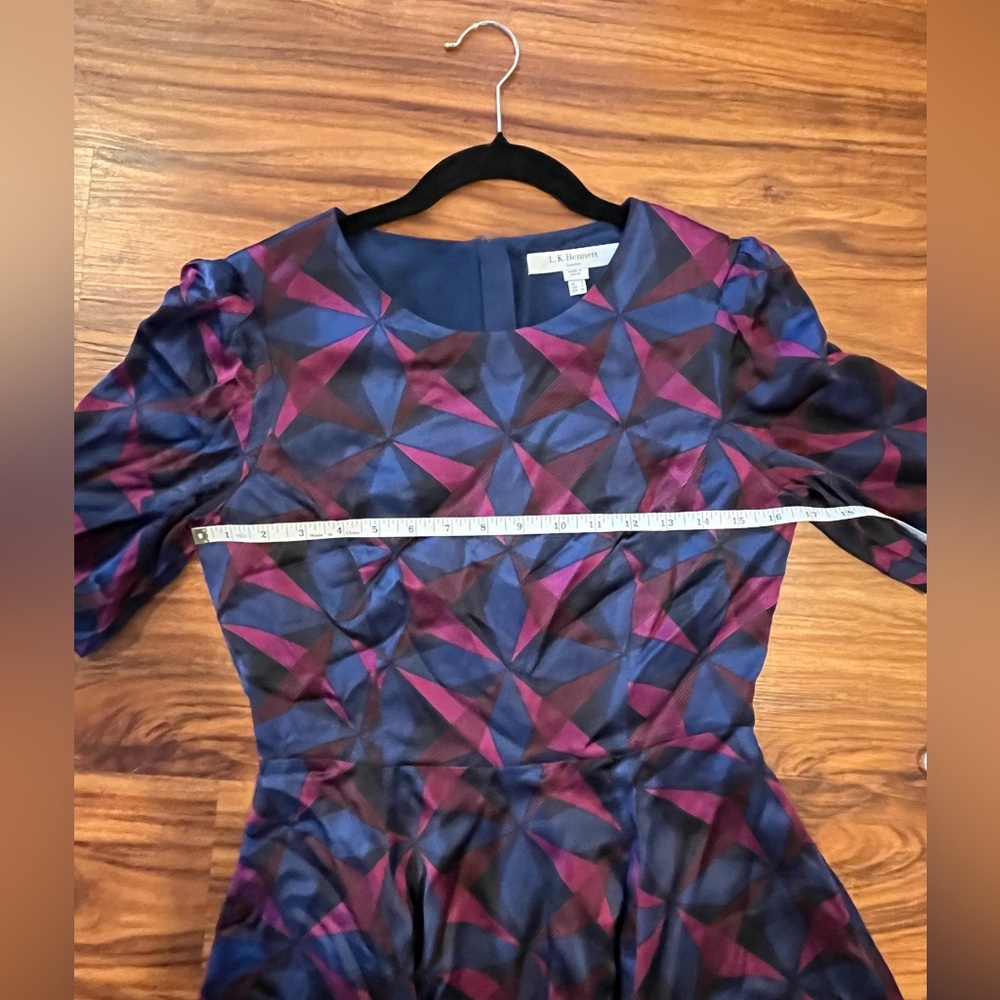 LK Bennett Women Dress Janeva Silk Printed Fit & Flare size 4 - Picture 5 of 7
